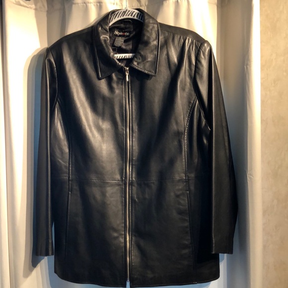 Style & Co. Jackets & Blazers - Style & Co Black Leather Jacket - XL